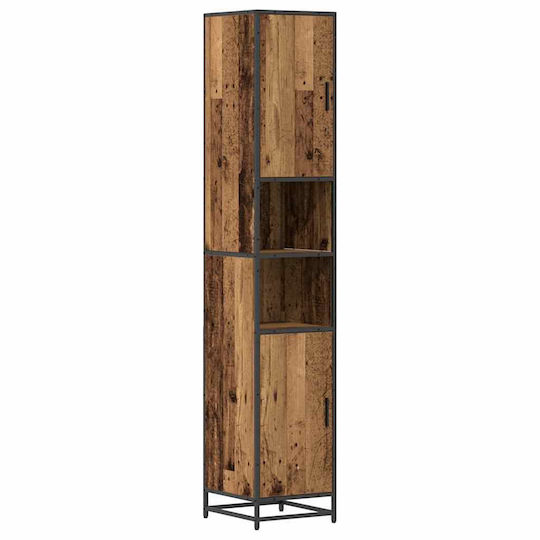 vidaXL Holz Badezimmerschrank B35xT37.5xH188.5cm Braun