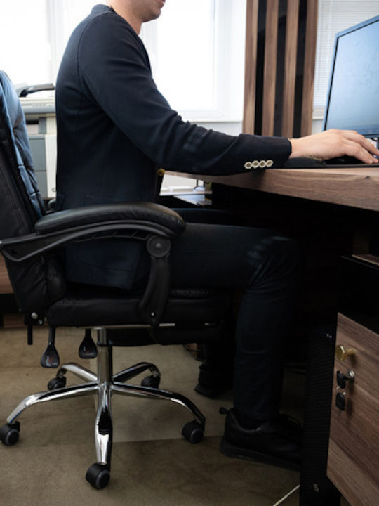 Reclining Office Chair with Adjustable Arms Black