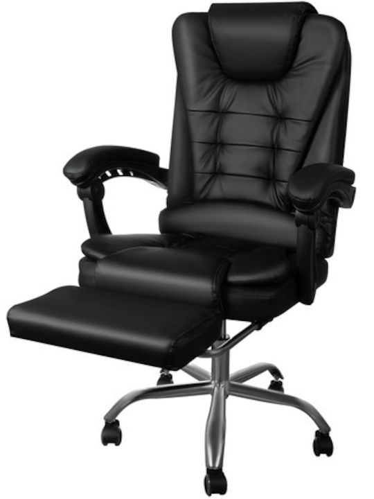 Reclining Office Chair with Adjustable Arms Black