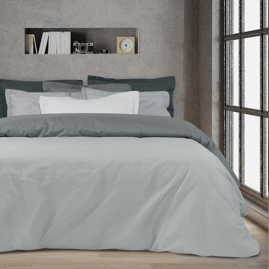 Das Home 1020 Σετ Μαξιλαροθήκες Oxford Γκρι 50x70εκ.