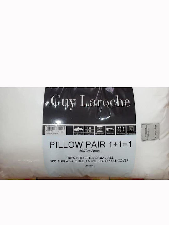 Guy Laroche Virgin Bed Pillow Microfiber 50x70cm 2 Pieces