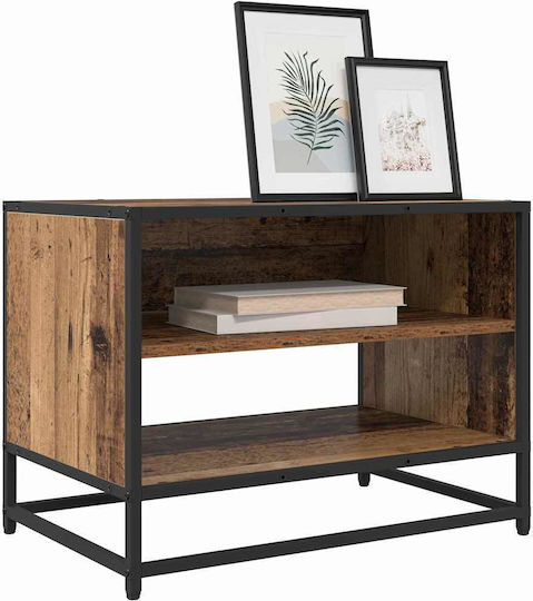 TV Stand Made of Metal and Wood Old Wood M61xD40xH46cm