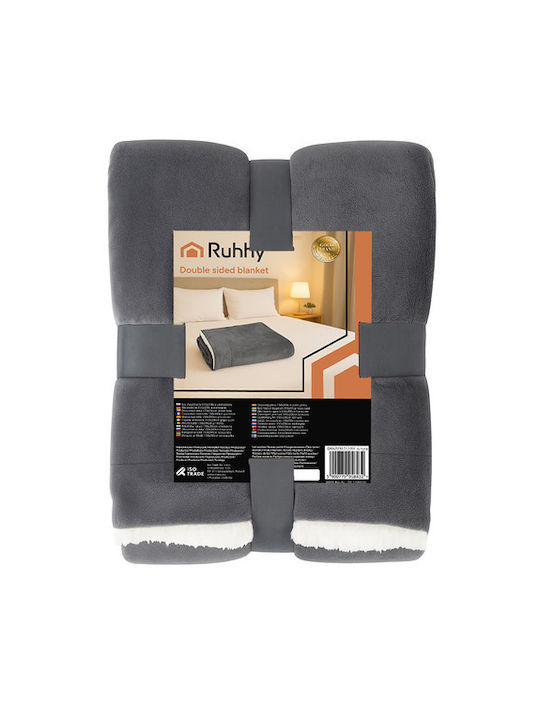 Ruhhy Blanket Fleece Single 150x200cm Dark Gray