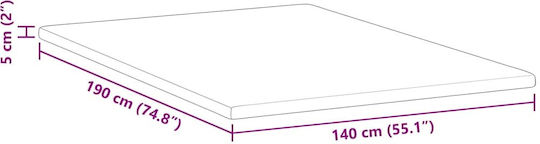 vidaXL Mattress Topper Double Polyester 140x190x5cm