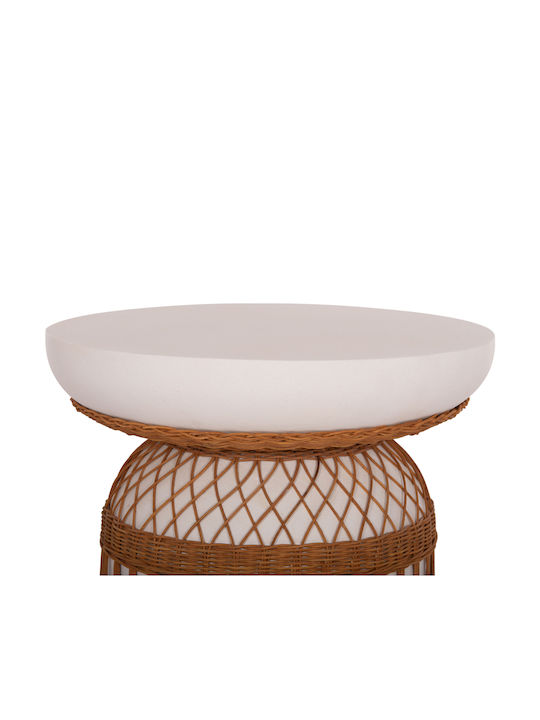 Prilep Round Table Dining Room with Cement Surface White 60x60x76cm