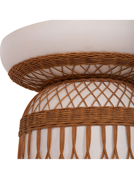 Prilep Round Table Dining Room with Cement Surface White 60x60x76cm