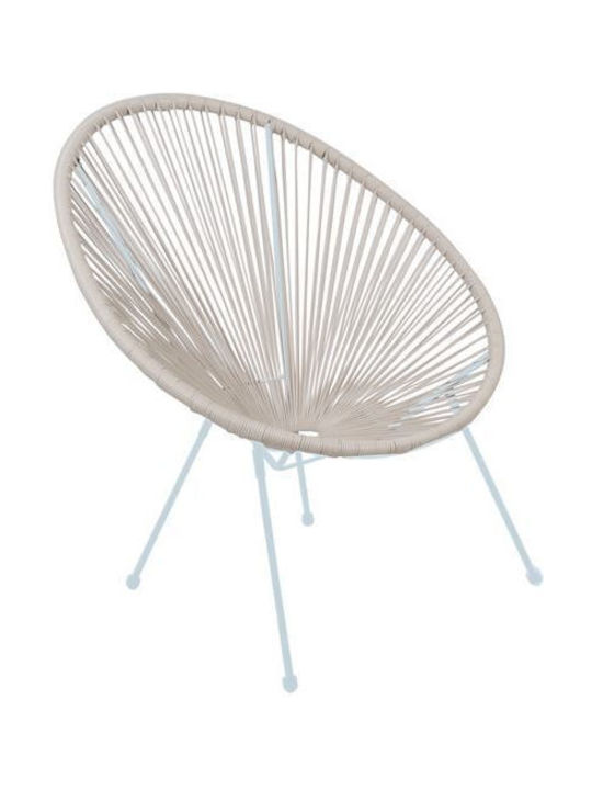 Fotoliu de exterior Rattan Acapulco Alb 73x76x89cm