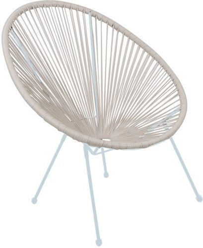 Πολυθρόνα Εξωτερικού Χώρου Rattan Acapulco Λευκή 73x76x89εκ.