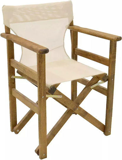 Regiestuhl Retto Καρυδί-πανί Εκρού 61x51x86cm Regiestuhl Retto Καρυδί-πανί Εκρού 61x51x86cm