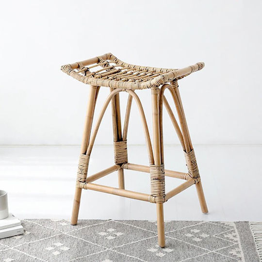 Gartenhocker Außenbereich Rattan Haunani Beiges 50x41x60cm 11186