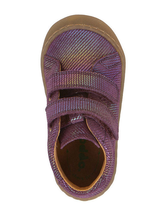 Anatomice Ghete Copii din Piele cu Velcro Violet