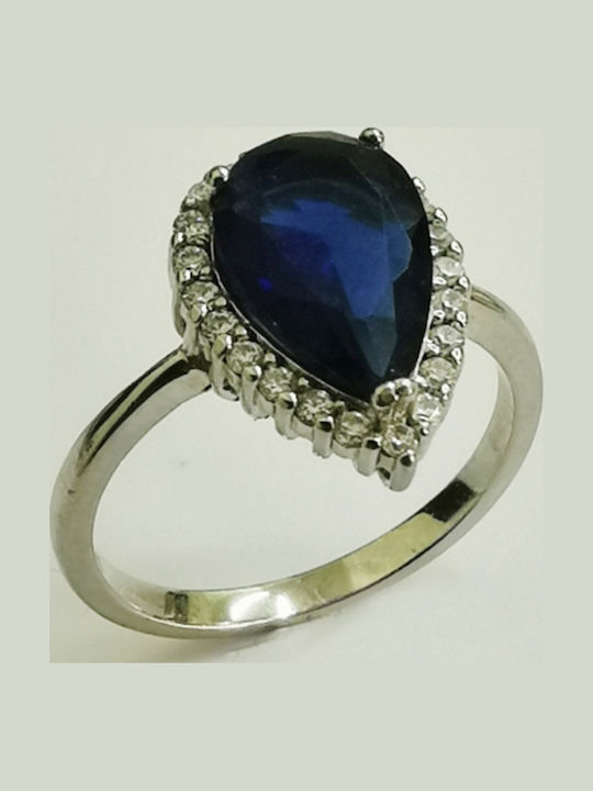 Aris Dentopoulos Jewellery Γυναικείο Δαχτυλίδι με Ζιργκόν από Ασήμι
