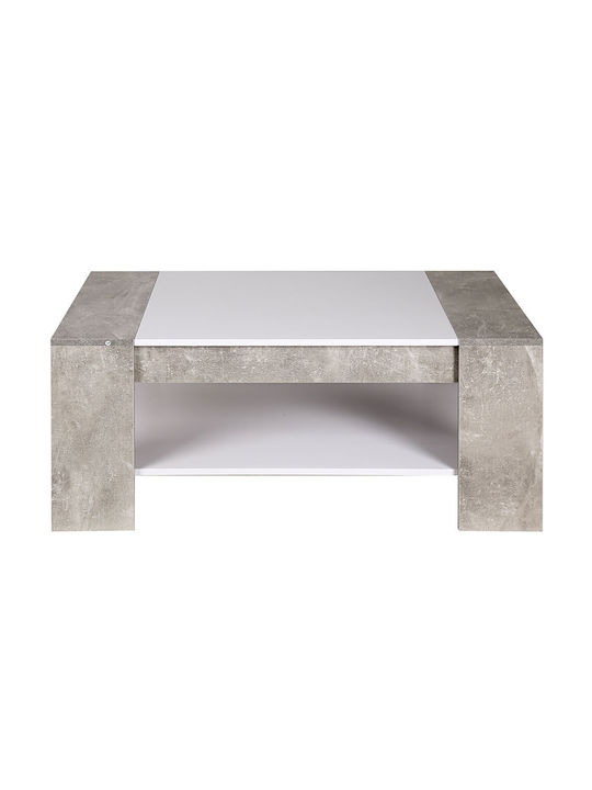 Rectangular Central Coffee Table Wooden with Drawers Gray M100xW58xH44cm