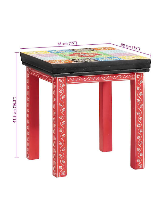 vidaXL Rectangular Solid Wood Mango Coffee Table 3 Pieces W38xD38xH41.5cm