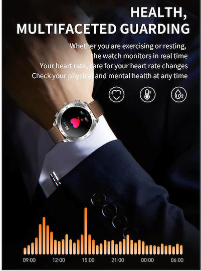 Microwear K95 Smartwatch με Παλμογράφο (Μαύρο)