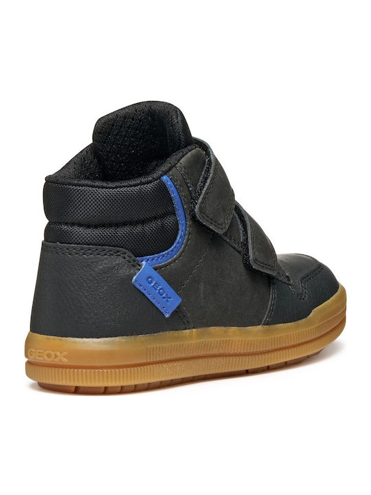 J Arzach Παιδικά Sneakers High Ανατομικά με Σκρατς Μαύρα