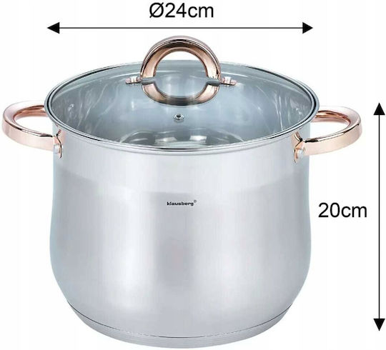 Klausberg Gastro Βαθιά Ανοξείδωτη Κατσαρόλα 8.6lt / 24cm