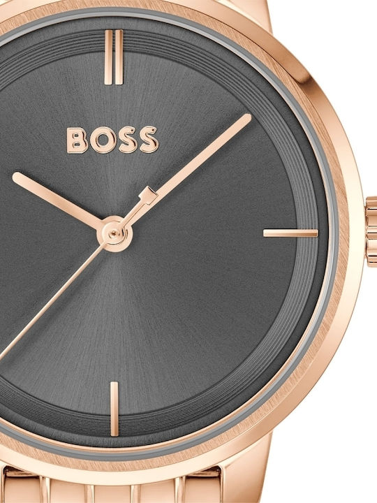 Boss Lucia Γυναικείο Ρολόι 28mm Μπαταρίας με Ροζ Χρυσό Μεταλλικό Μπρασελέ