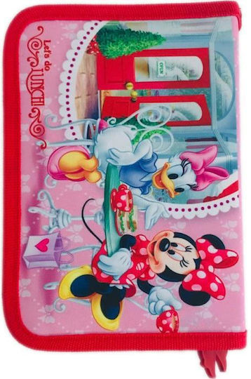 Disney Minnie Pencil Case with 2 Compartments Red