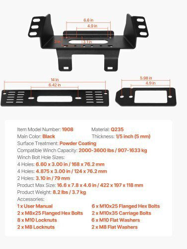 Vevor 4x4 Car Bull Bar for Ford Ranger