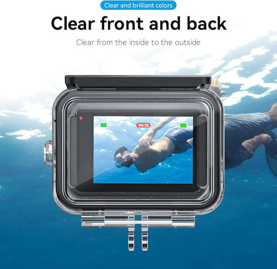 Husă Protectoare Impermeabilă Cameră Video Sport Compatibilă GoPro Hero 13 12 11 10 9 Neagră Policarbonat Transparent