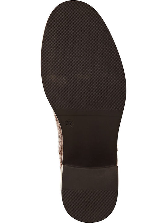 Leder Stiefeletten Damen Braun