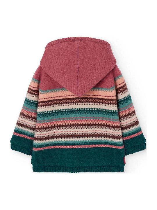 Kids Cardigan Knitted with Hood Multicolor