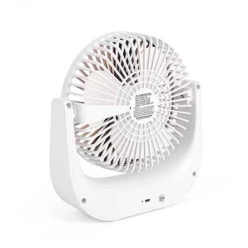 Mini Portable Desk Fan 5w Power Made Abs Adjustable Angle Usb Charging White