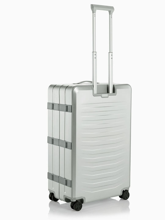 Porsche Design Roadster Large Travel Suitcase Aluminum Silver with 4 Wheels Height 78cm