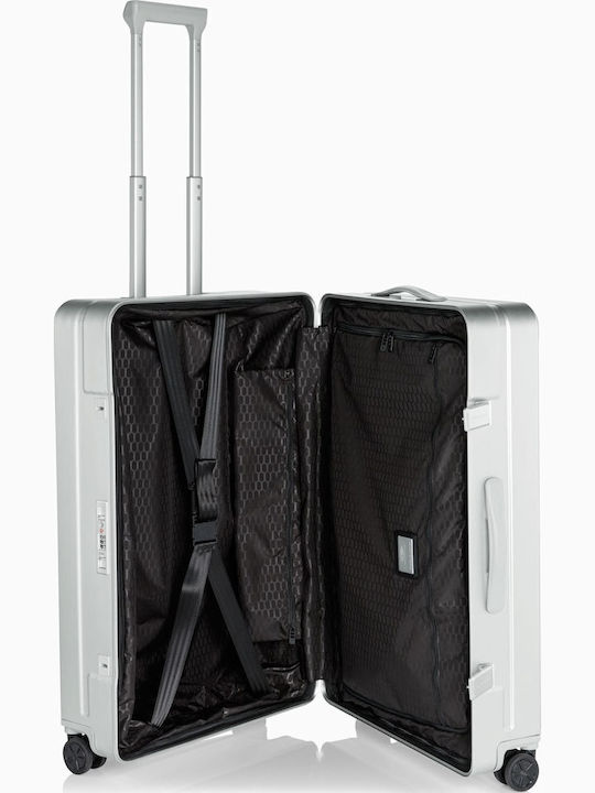 Porsche Design Roadster Large Travel Suitcase Aluminum Silver with 4 Wheels Height 78cm