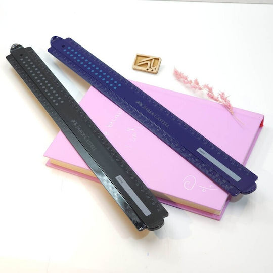 Faber Castell Ruler 30 Cm Dots Break-Resistant 172130 4005401721307 Blue Nibs