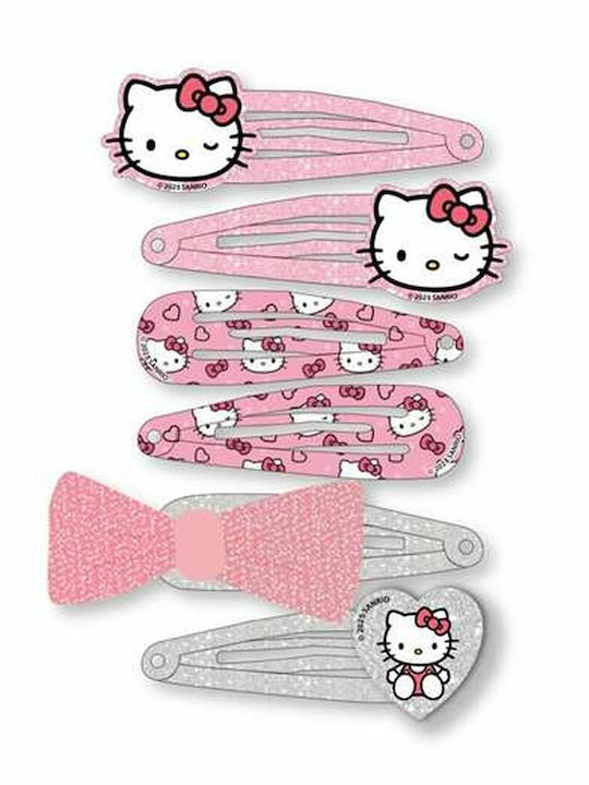 Hello Kitty Σετ Παιδικά Κοκαλάκια με Τσιμπιδάκι Φιγούρα σε Ροζ Χρώμα 6τμχ Hello Kitty Σετ Παιδικά Κοκαλάκια με Τσιμπιδάκι Φιγούρα σε Ροζ Χρώμα 6τμχ
