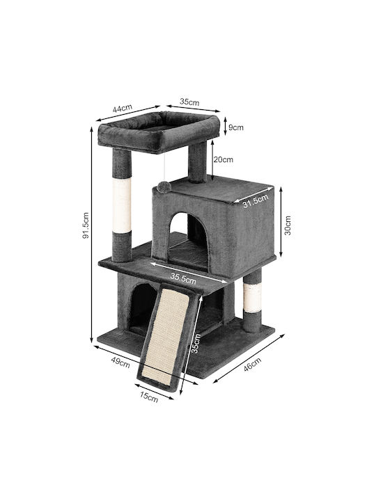 Bakaji Stâlp pentru zgâriat pisici Gri 20x20cm