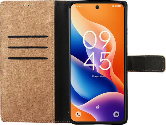 Volte-Tel Book Δερματίνης / Σιλικόνης Χρυσό (TCL 605, TCL 60 SE)
