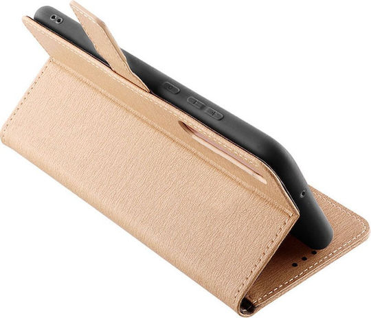 Volte-Tel Book Synthetic Leather / Silicone Gold (TCL 60, TCL 60 SE, TCL 60R)