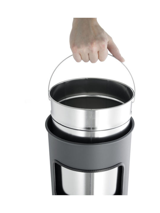 Durable Μεταλλικό Καλάθι Αχρήστων 17lt Ασημί