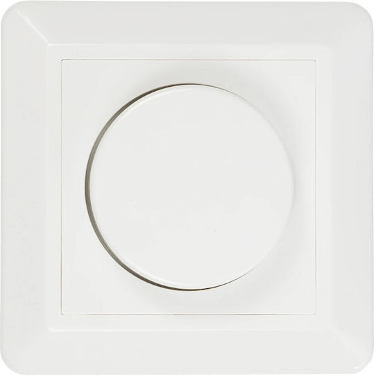 GloboStar Wall Mounted Dimmer Switch with LED Frame Rotary 400W in White Color