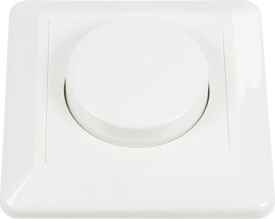 GloboStar Wall Mounted Dimmer Switch with LED Frame Rotary 400W in White Color