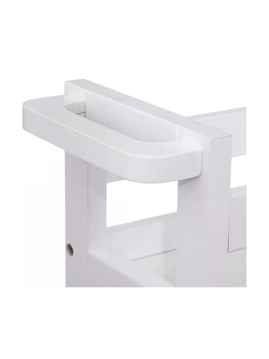 5Five Wooden Kitchen Trolley 3 Tiers White 40x15x75cm