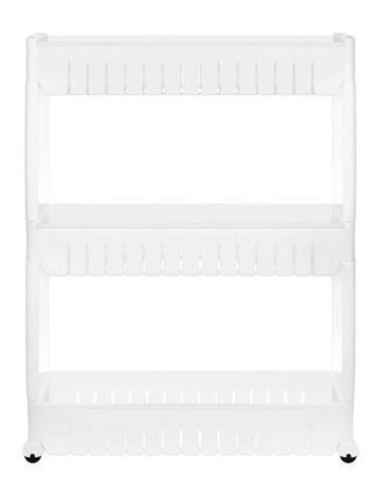 SPM Plastic Kitchen Trolley 3 Tiers White 54.5x12.5x72.5cm