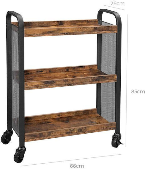Vasagle Vasagle Küchenwagen Hölzernes 3 Ebenen Braun 66x26x85cm