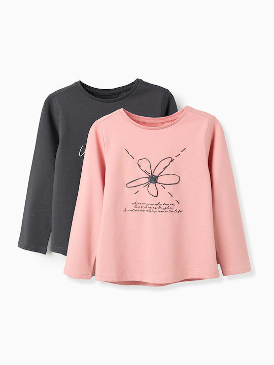 Zippy Set Blouses Pink Grey Zippy Set Blouses Pink Grey