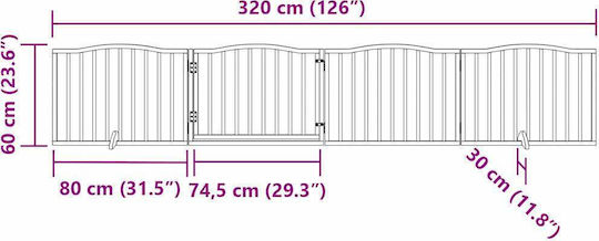 vidaXL Teiler für Hunde in Weiß Farbe 320 x 60cm
