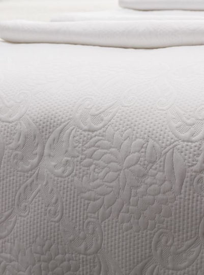 Vesta Home Μονή Κουβέρτα Ξενοδοχείου Πικέ Λευκή 170x240cm