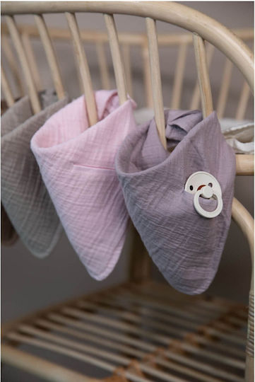 Bibs Μπαντάνα Υφασμάτινη με Τσέπη Mauve για 0 m+