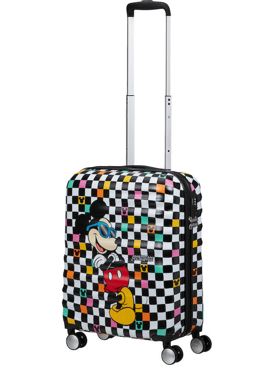 American Tourister Wavebreaker Παιδική Βαλίτσα Ταξιδίου Καμπίνας Σκληρή Mickey Check με 4 Ρόδες Ύψους 55εκ.