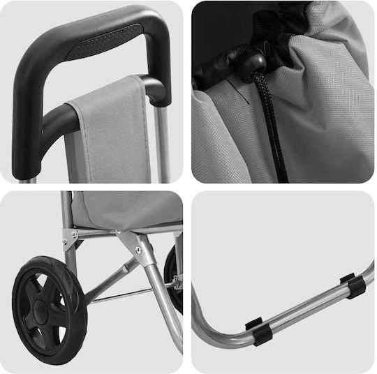 Shopping Trolley Gray 92x92x92cm