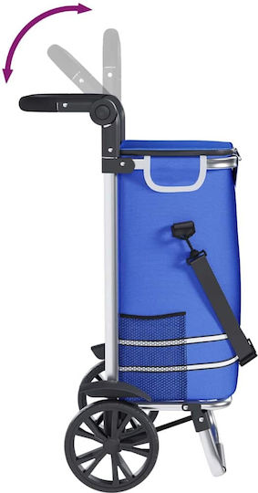 Stoff Einkaufswagen Klappbar Blau 21x21x100.5cm