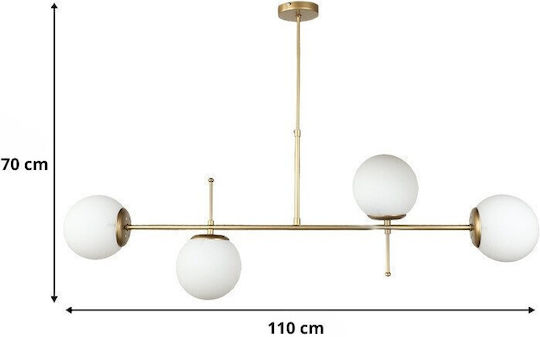Megapap Lura Deckenleuchte 110cm Gold mit Fassung E27