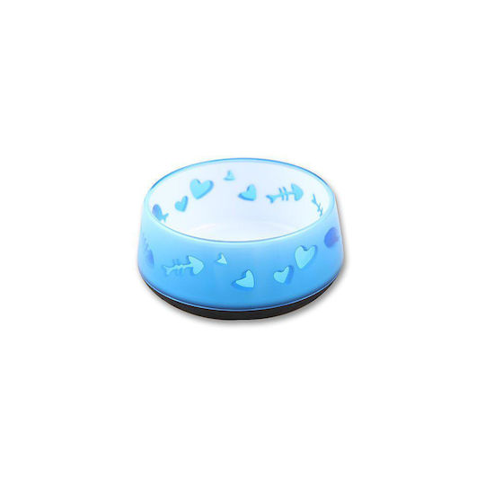 All For Paws Kitty Love Plastic Bowl Food & Water for Dog & Cat with Base 300ml 10cm (Various Colors)